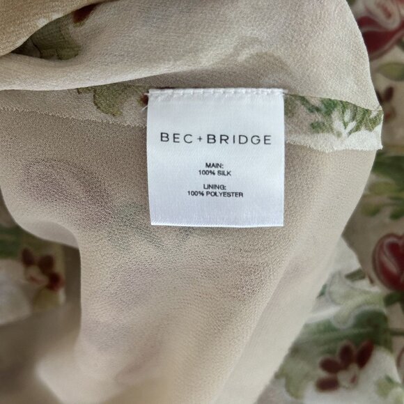 bec + bridge Floral Wrap Dress - Green and Red - Picture 4 of 7